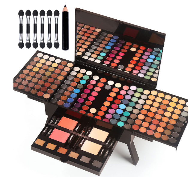 Women Makeup Sets Full Kits - 190 Colors Cosmetic Make Up Gifts Combination With Eyeshadow Facial Blusher Eyebrow Powder Face Concealer Powder Eyeliner Pencil With Full Size Mirror All-In-One Makeup Palette Kit