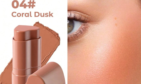 Multi-Use Makeup Blush Stick, 3-In-1 Cream Blush Stick Beauty Tinted Solid Blush Stick For Cheek/Eyes/Lips, Waterproof Moisturizer Stick, Suitable For All Skin